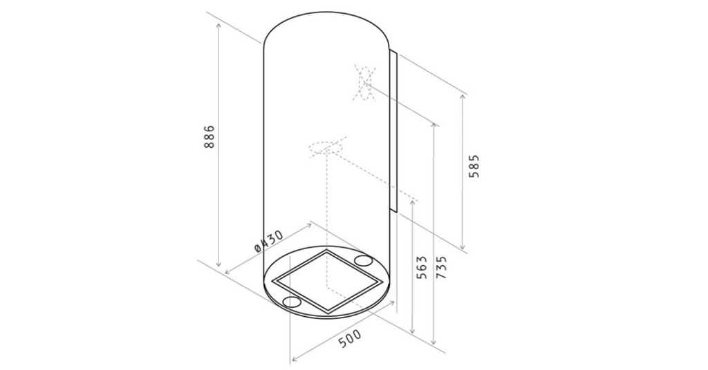Máy hút mùi Elica TUBE IX/A/43 PRF0007783