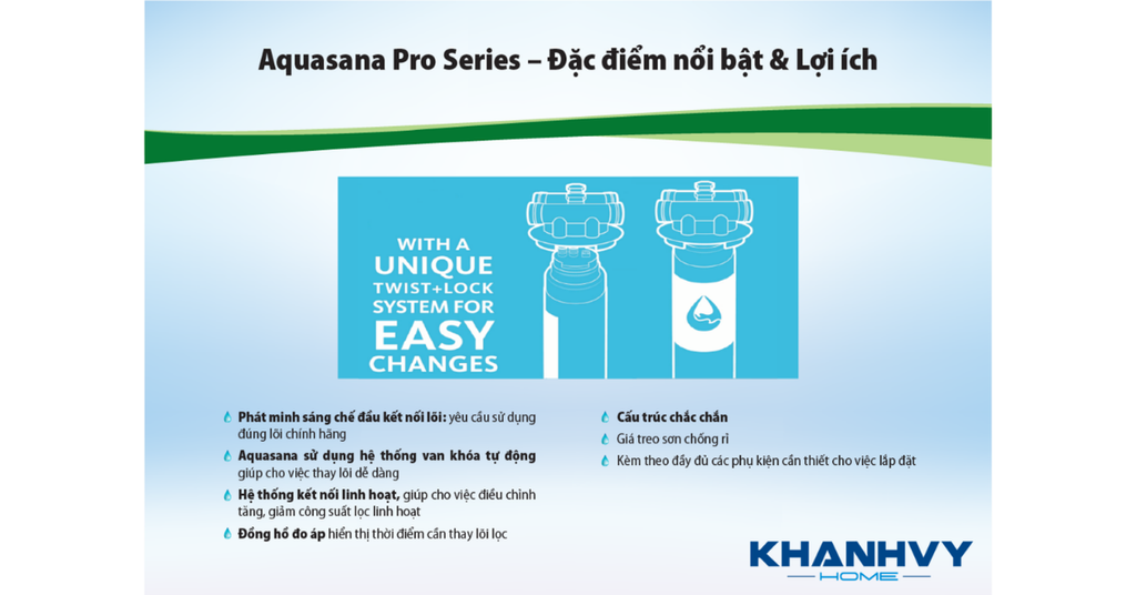 Máy lọc nước đa năng AOSmith Aquasana Pro-Series FS-HF3-D2MU ưu việt