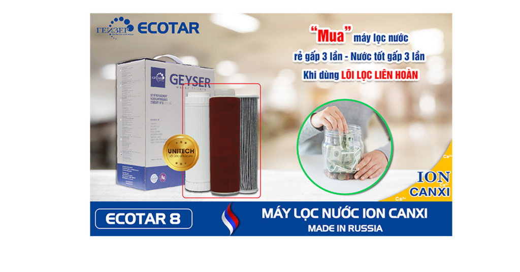 Máy lọc nước Ion Canxi Geyser Ecotar 8