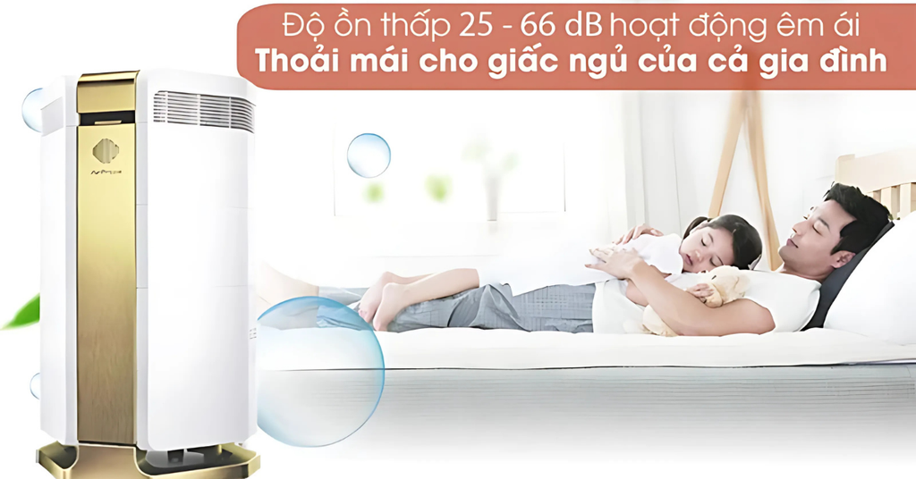 Máy vận hành êm ái với độ ồn từ 25 đến 66 dB