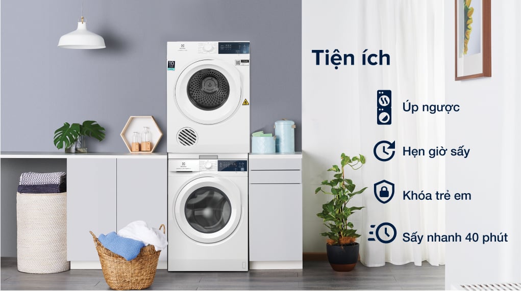 Máy sấy thông hơi Electrolux 7.5 kg EDV754H3WB - Tiện ích