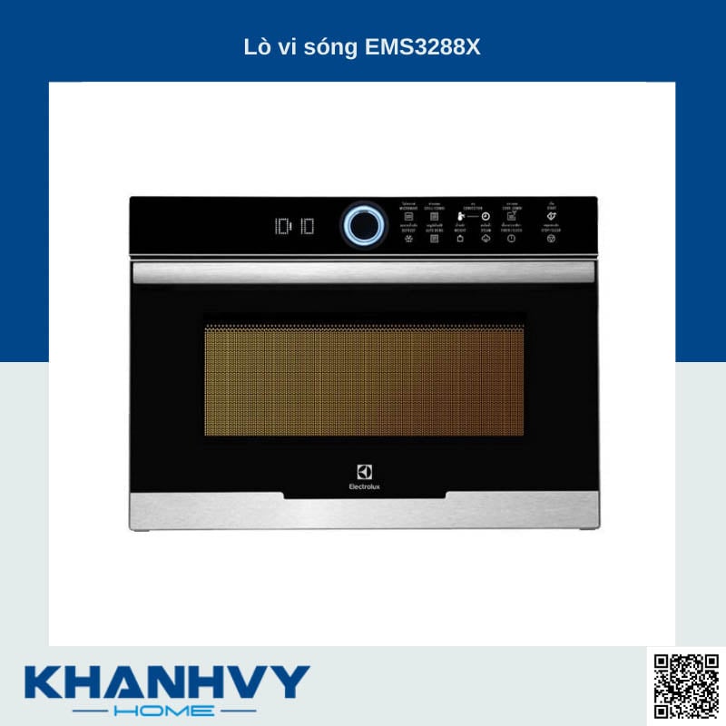 Lò vi sóng Electrolux EMS3288X rất được lòng chị em nội trợ nhờ chất liệu khoang bằng thép không gỉ có thể nướng, hấp thoải mái