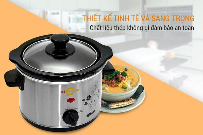 Nồi hầm cháo cho bé BBCooker BS15 có cơ chế chống trào thông minh