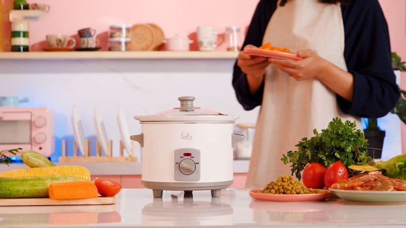Nồi nấu cháo cho bé FatzBaby FB9015MH có chức năng nấu nhanh, nấu chậm và giữ ấm