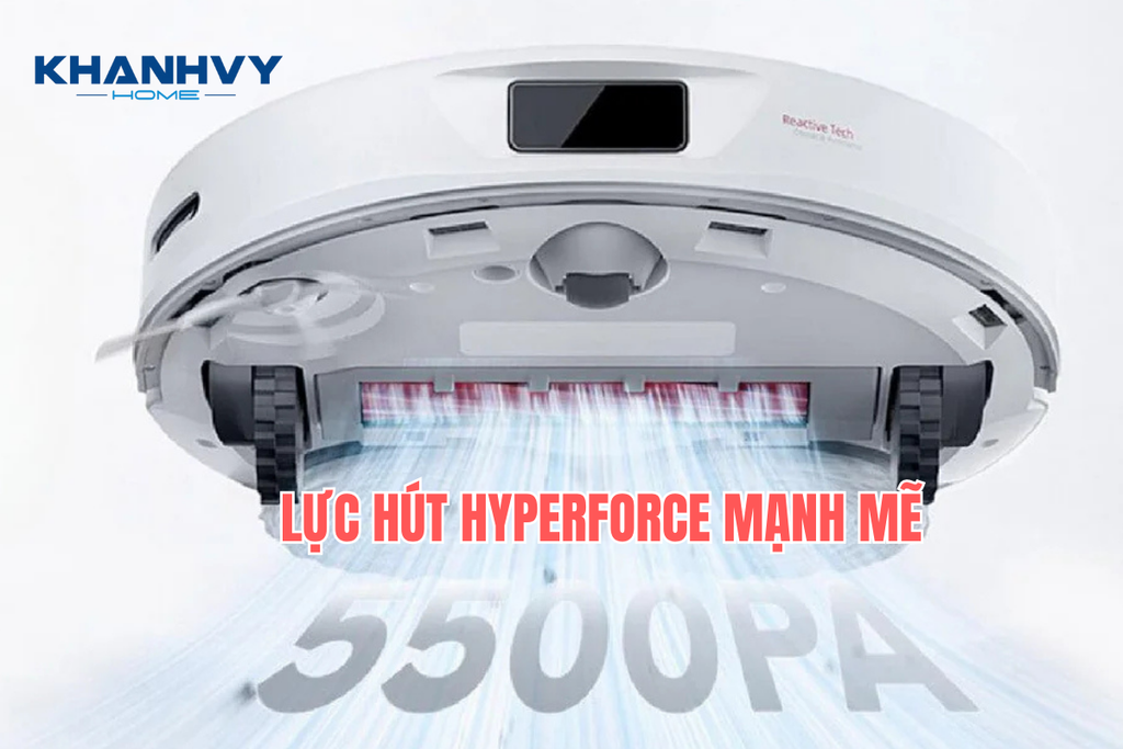 Lực hút HyperForce mạnh mẽ lên tới 5.500 Pa