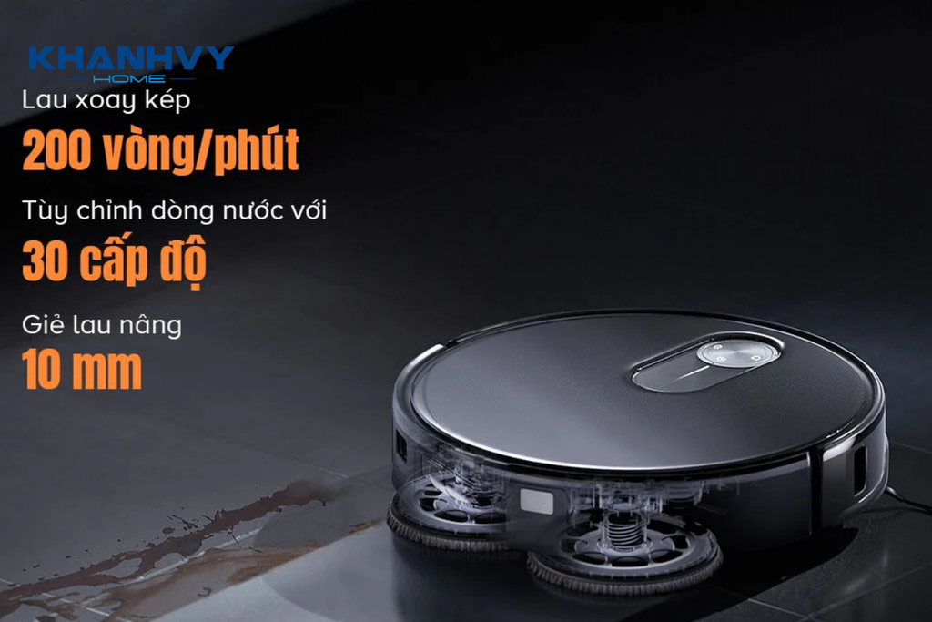 Giẻ lau xoay kép trên Roborock QRevo
