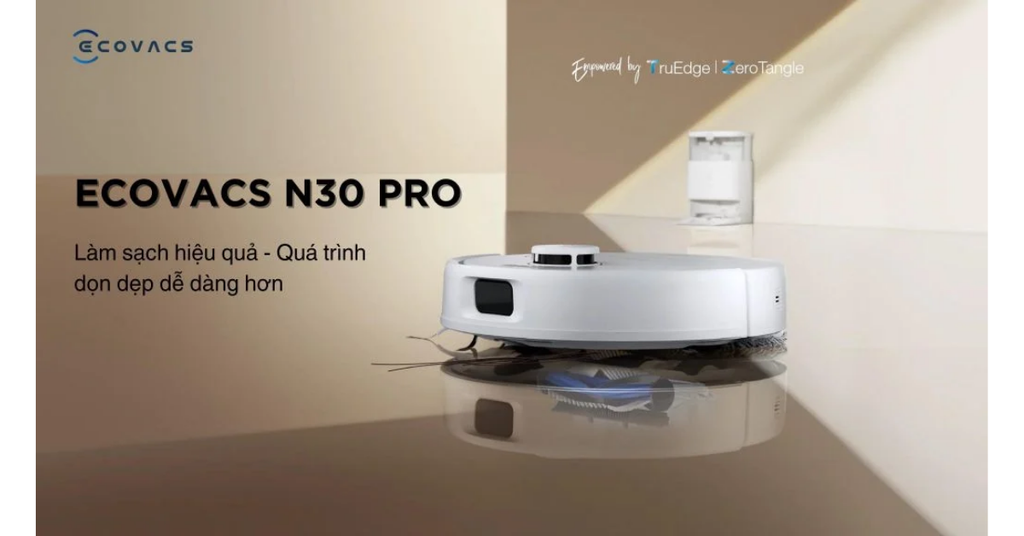 Robot hút bụi Ecovacs N30 Pro Omni màu trắng