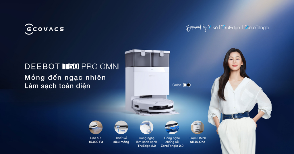Robot hút bụi lau nhà Ecovacs Deebot T50 Pro Omni