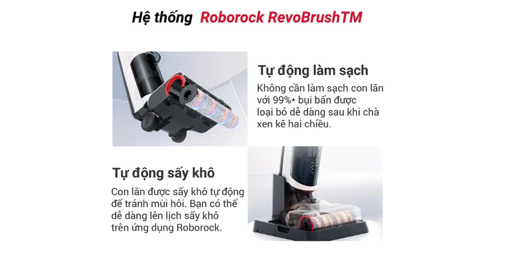 Tính năng hút và lau đồng thời, lau sàn khô và ướt tiện lợi