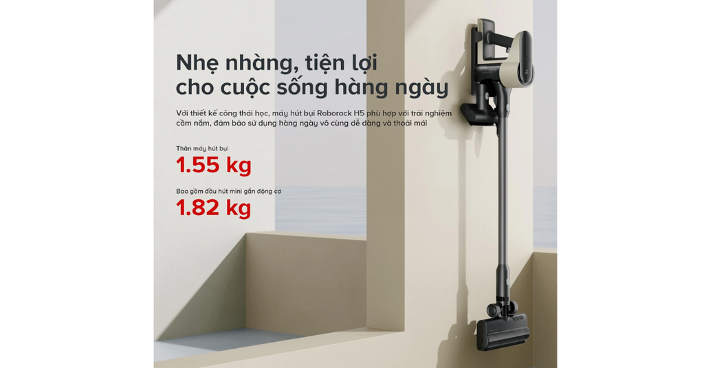 Thiết kế nhẹ nhàng, trọng lượng chỉ 1,55 kg