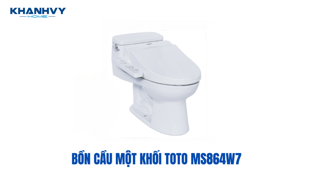 Mẫu bồn cầu một khối Toto MS864W7 kèm nắp rửa điện tử WASHLET