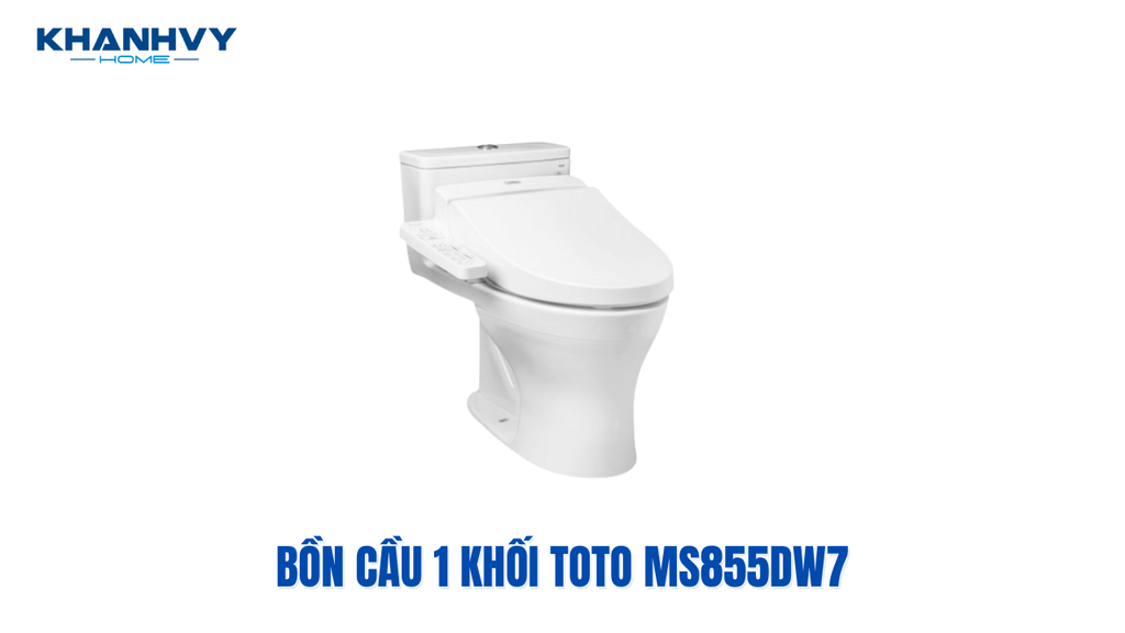 Mẫu bồn cầu 1 khối Toto MS855DW7 kèm nắp rửa điện tử WASHLET