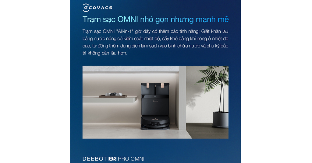 Trạm sạc OMNI đa năng với dung tích lớn và chức năng tự động