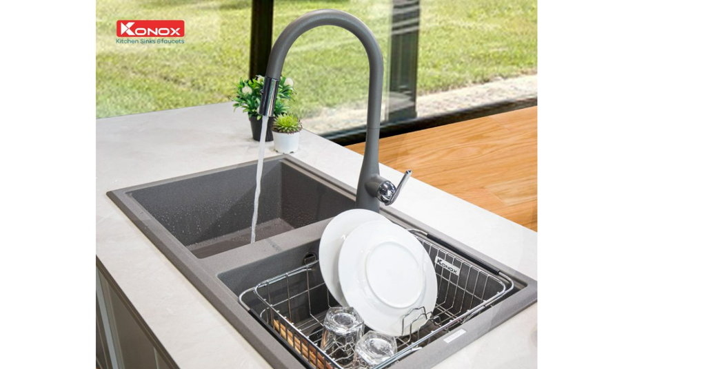 Vòi rửa bát Konox Curva Grey