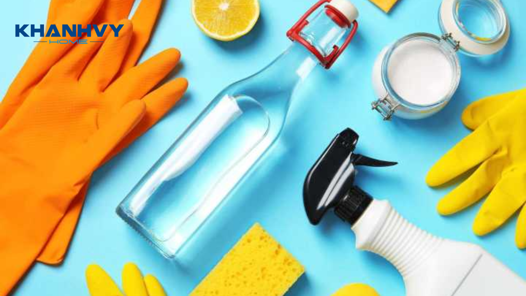 Các dụng cụ và nguyên liệu cần thiết để vệ sinh máy giặt