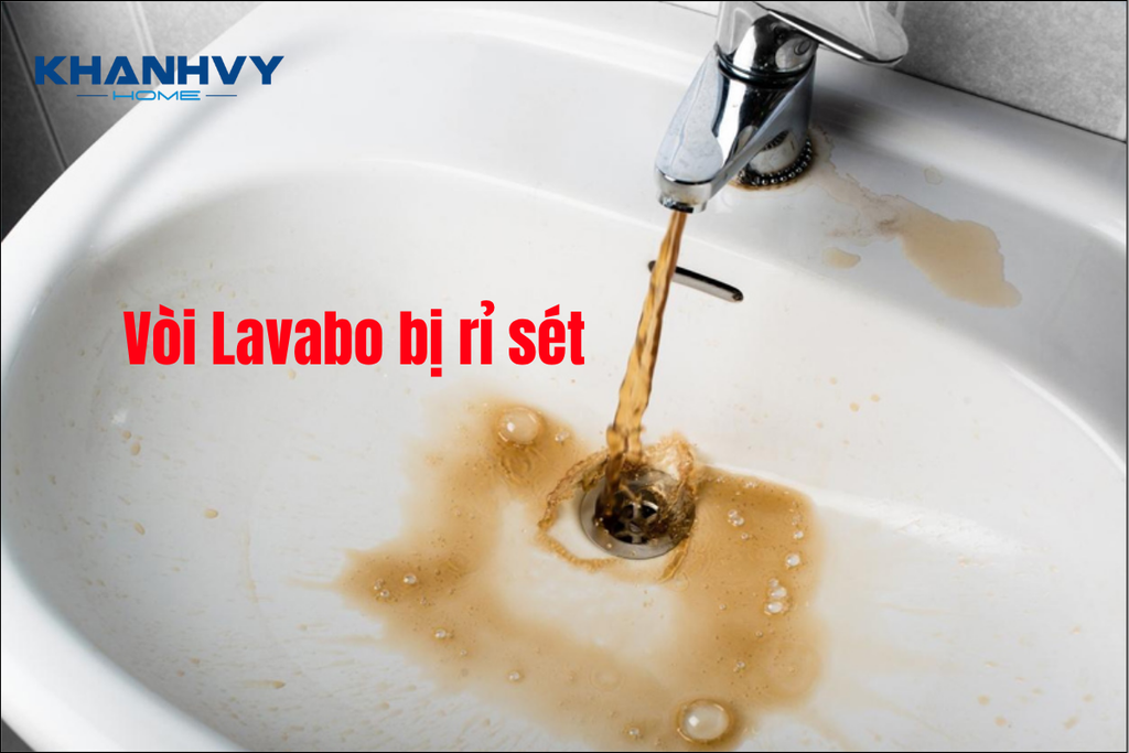 Vòi lavabo bị rỉ sét