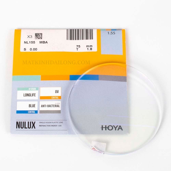 TRÒNG KÍNH Hoya NULUX BLUE Control UV 1.55 AS