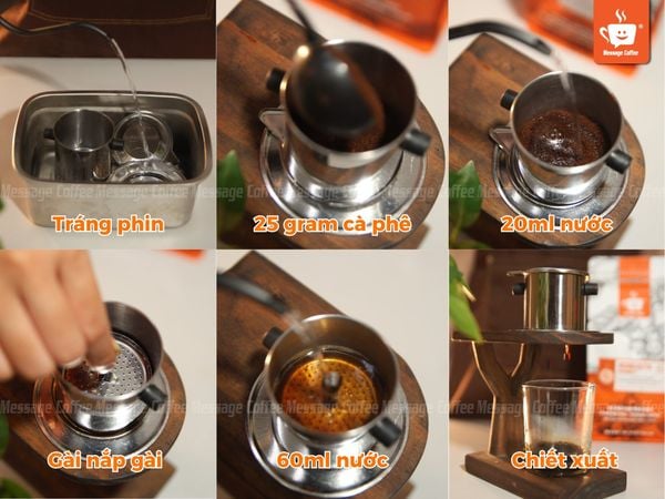 Cách pha cà phê phin lớn nguyên chất