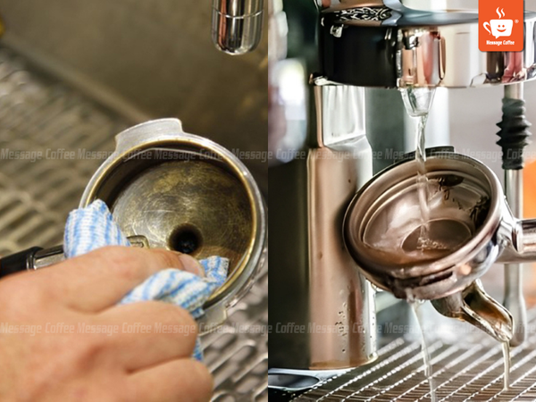 vệ sinh tay cầm và giỏ lọc