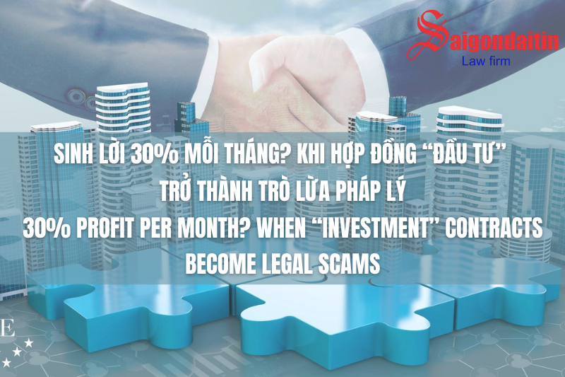 SINH LỜI 30% MỖI THÁNG? KHI HỢP ĐỒNG “ĐẦU TƯ” TRỞ THÀNH TRÒ LỪA PHÁP LÝ