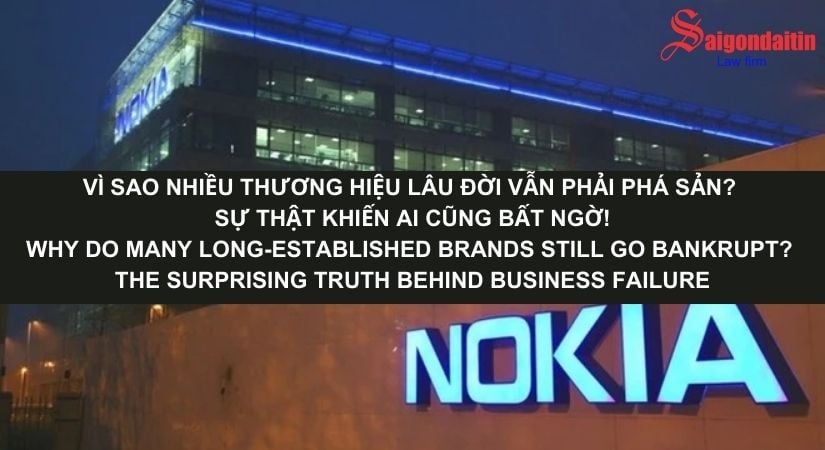 đồ họa miêu tả thương hiệu lâu đời phá sản