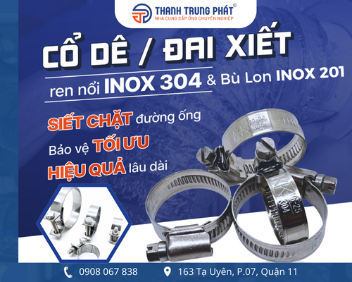 Ứng dụng của cổ dê (đai xiết) inox trong các hệ thống công nghiệp