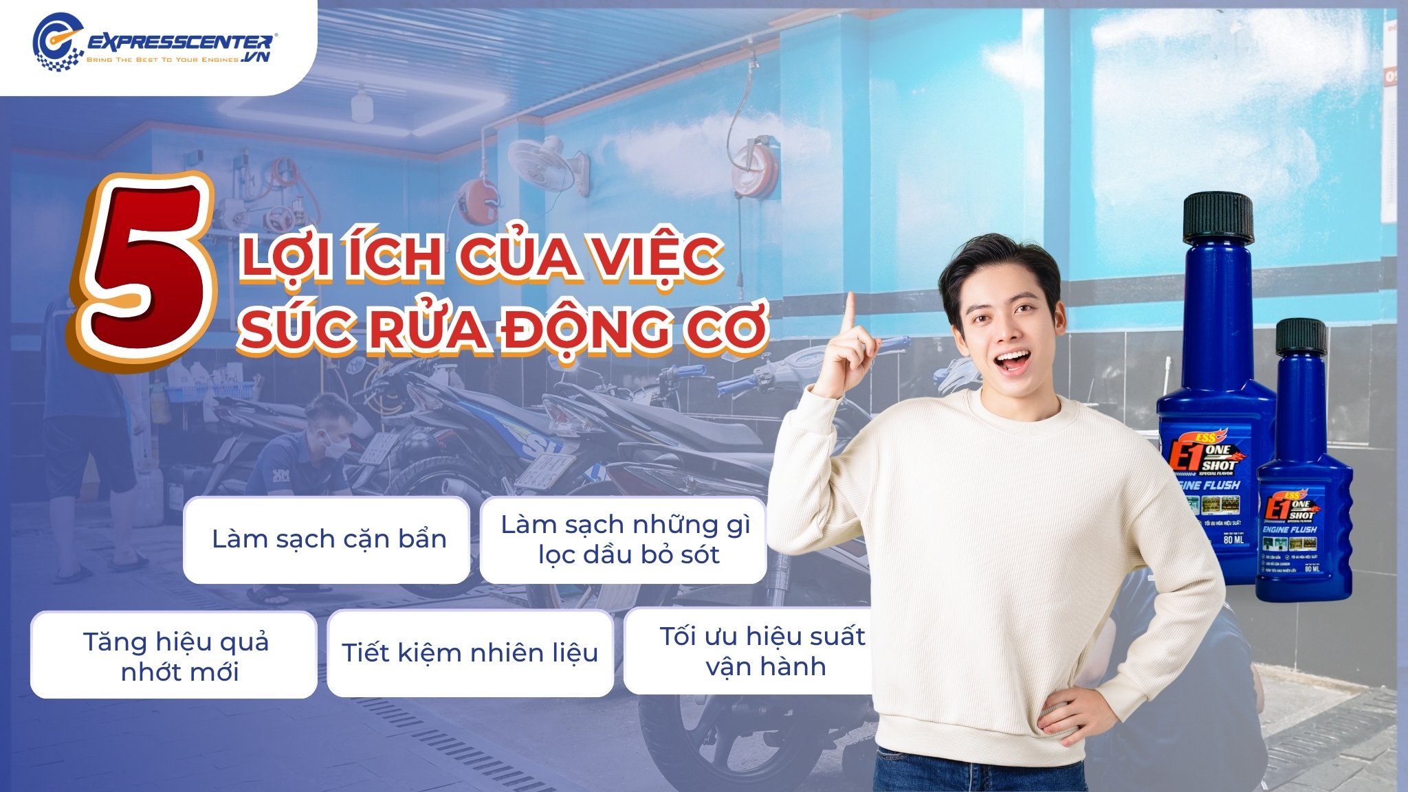 5 lợi ích của việc súc rửa động cơ xe máy