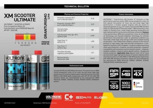 Dầu Nhớt Xe Tay Ga Voltronic XM Scooter Ultimate