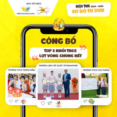 CÔNG BỐ 03 TRƯỜNG ĐI TIẾP VÒNG CHUNG KẾT HỘI THI SƠ ĐỒ TƯ DUY KHỐI THCS