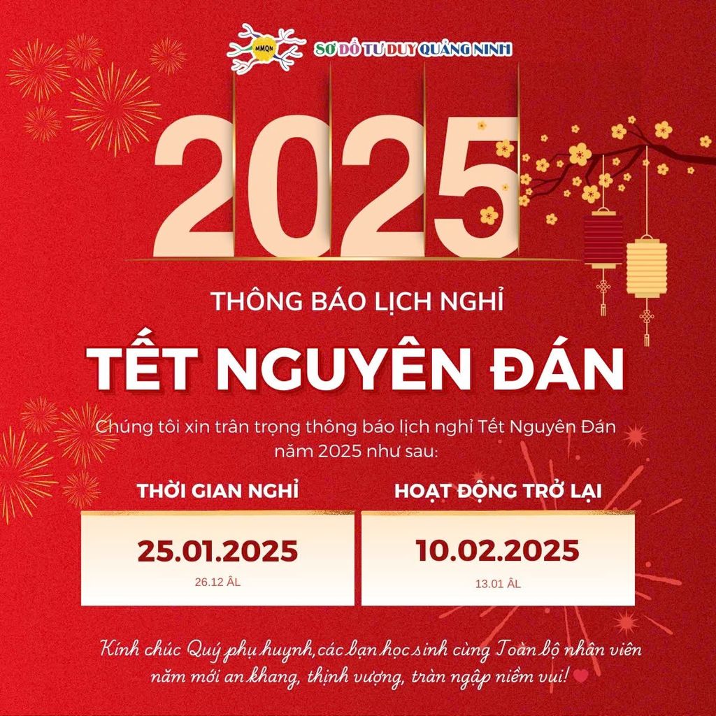 THÔNG BÁO LỊCH NGHỈ TẾT NGUYÊN ĐÁN 2025