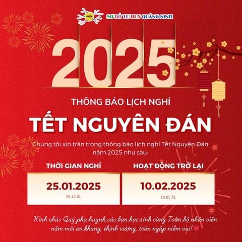 THÔNG BÁO LỊCH NGHỈ TẾT NGUYÊN ĐÁN 2025