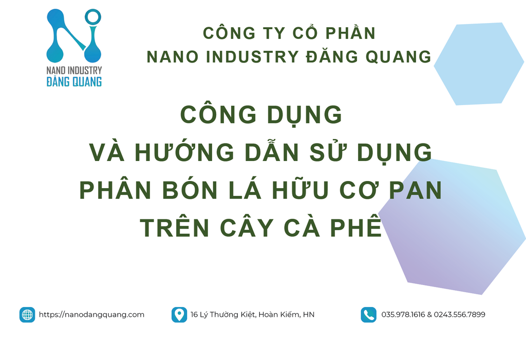 HƯỚNG DẪN SỬ DỤNG PHÂN BÓN LÁ HỮU CƠ PAN TRÊN CÂY CÀ PHÊ
