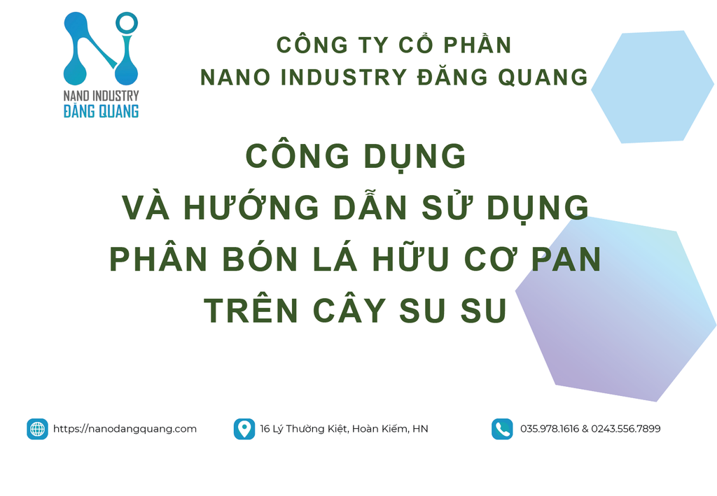 HƯỚNG DẪN SỬ DỤNG PHÂN BÓN LÁ HỮU CƠ PAN TRÊN CÂY SUSU