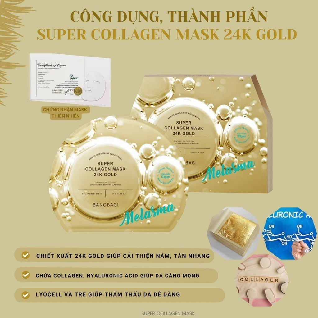 Mặt nạ Banobagi Super Collagen 24K Gold