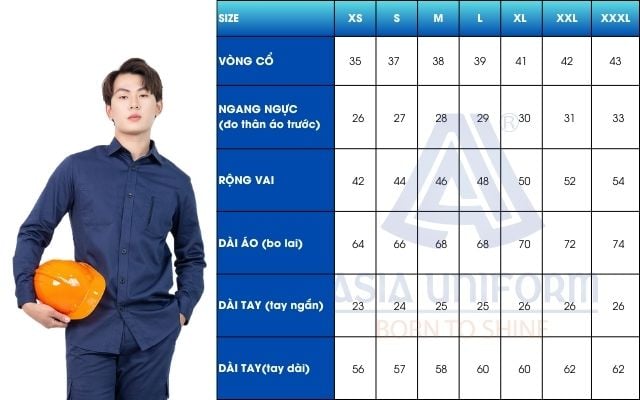 Size áo vest đồng phục bảo hộ lao động