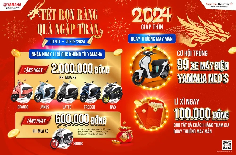 Thỏa Sức Sắm Tết Với Chương Trình Khuyến Mãi “tết Rộn Ràng - Quà Ngập Tràn” Cùng Yamaha