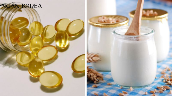 vitamin E trộn với sữa chua