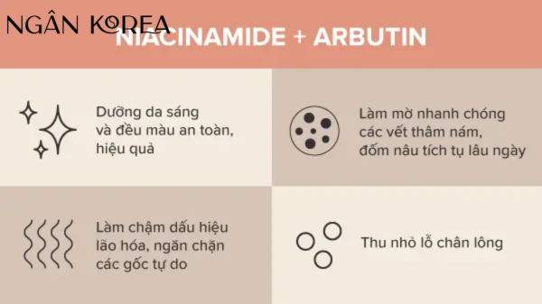 kết hợp alpha arbutin và niacinamide