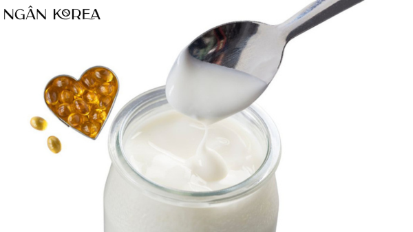 vitamin E trộn với sữa chua