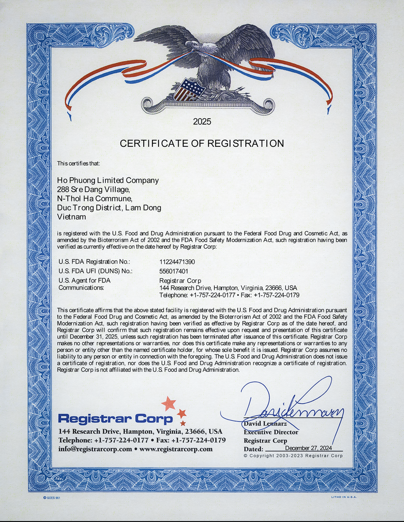CHỨNG NHẬN FDA KHI XUẤT NHẬP KHẨU CÀ PHÊ NHÂN XANH VÀO MỸ