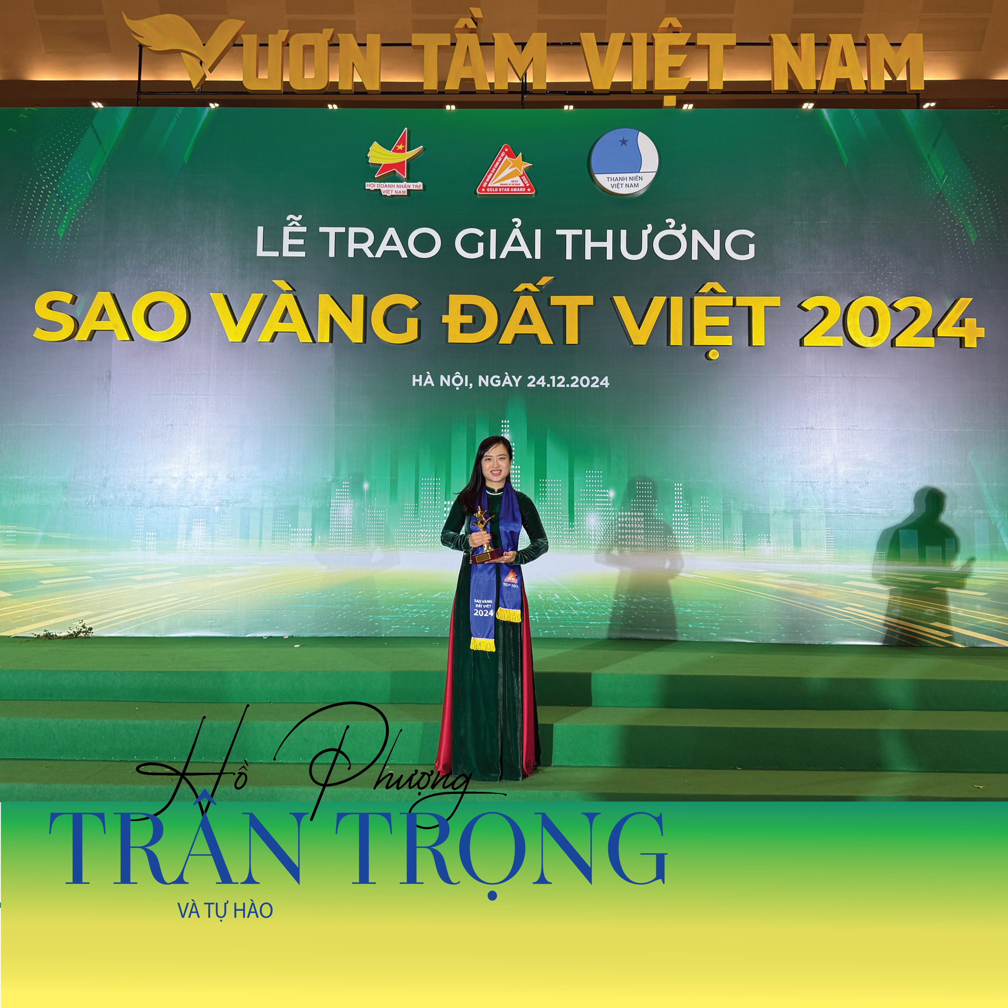 HỒ PHƯỢNG TỰ HÀO CÙNG GIẢI THƯỞNG SAO VÀNG ĐẤT VIỆT 2024