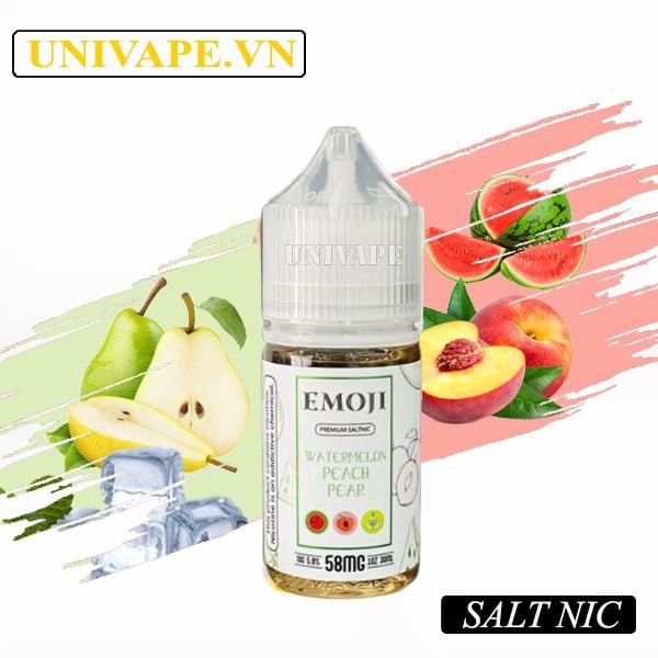 Emoji Juice Dưa Hấu Đào Lê Salt Nic
