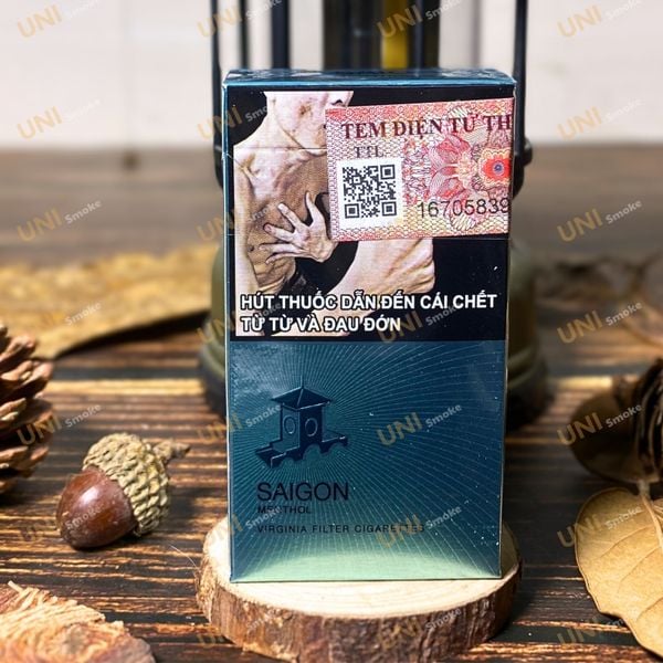 Mặt Sau Thuốc Saigon Menthol Bạc Hà Sài Gòn Xanh