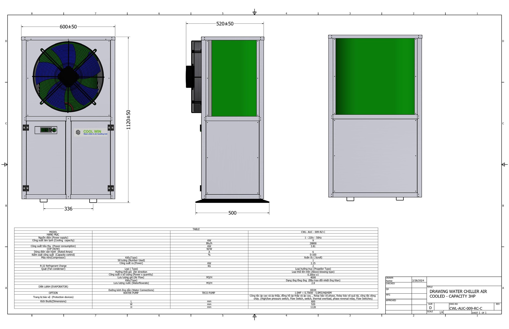 AIR COOLED - WATER CHILLER MINI 3-5HP