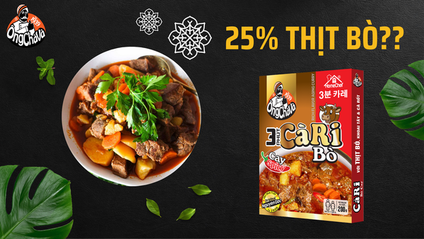 CÀ RI BÒ CAY 3 PHÚT ÔNG CHÀ VÀ VỚI 25% THỊT BÒ, THẬT HAY GIẢ?