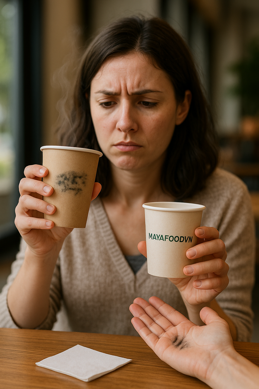 CỐC GIẤY BỊ NHÒE CHỮ KHI ĐỰNG NƯỚC NÓNG – PHẢI LÀM SAO?