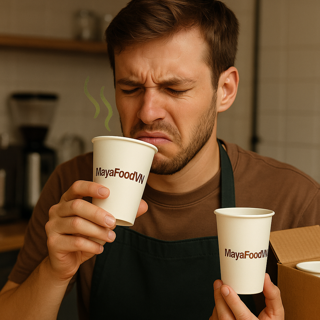 VÌ SAO CỐC GIẤY IN XONG CÓ MÙI LẠ?