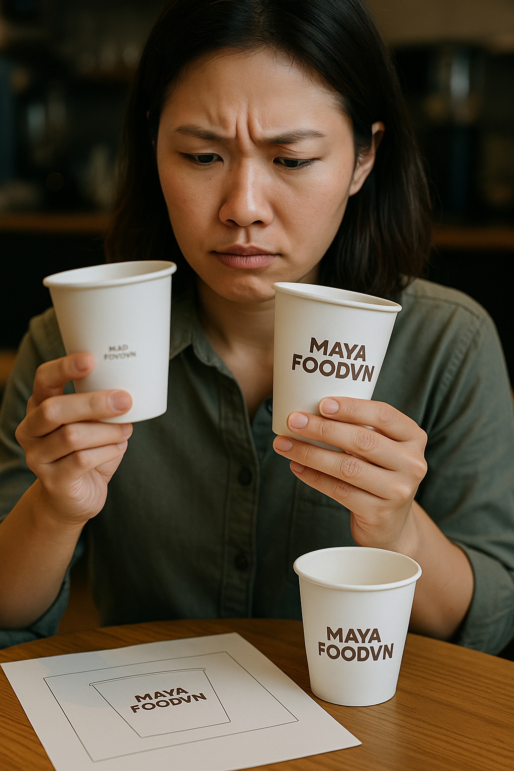 CỐC GIẤY BỊ LỆCH KÍCH THƯỚC LOGO – AI PHẢI CHỊU TRÁCH NHIỆM?