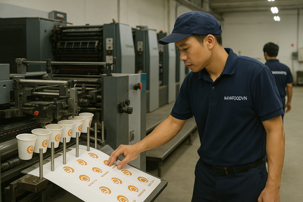 Xưởng in cốc giấy Hà Nội MAYAFOODVN sản xuất trực tiếp, không qua trung gian