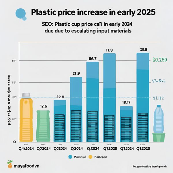 Giá cốc nhựa tăng đầu 2025 do nguyên liệu đầu vào leo thang.